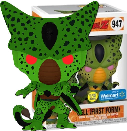 Funko Pop! Animation 947 - Exclusive Walmart - DBZ - Cell First Form GITD